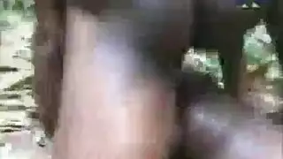 أفريقي ينيك فتاة الغابة في الغابة من ورا و من قدام علي نغمة دقات الطبول